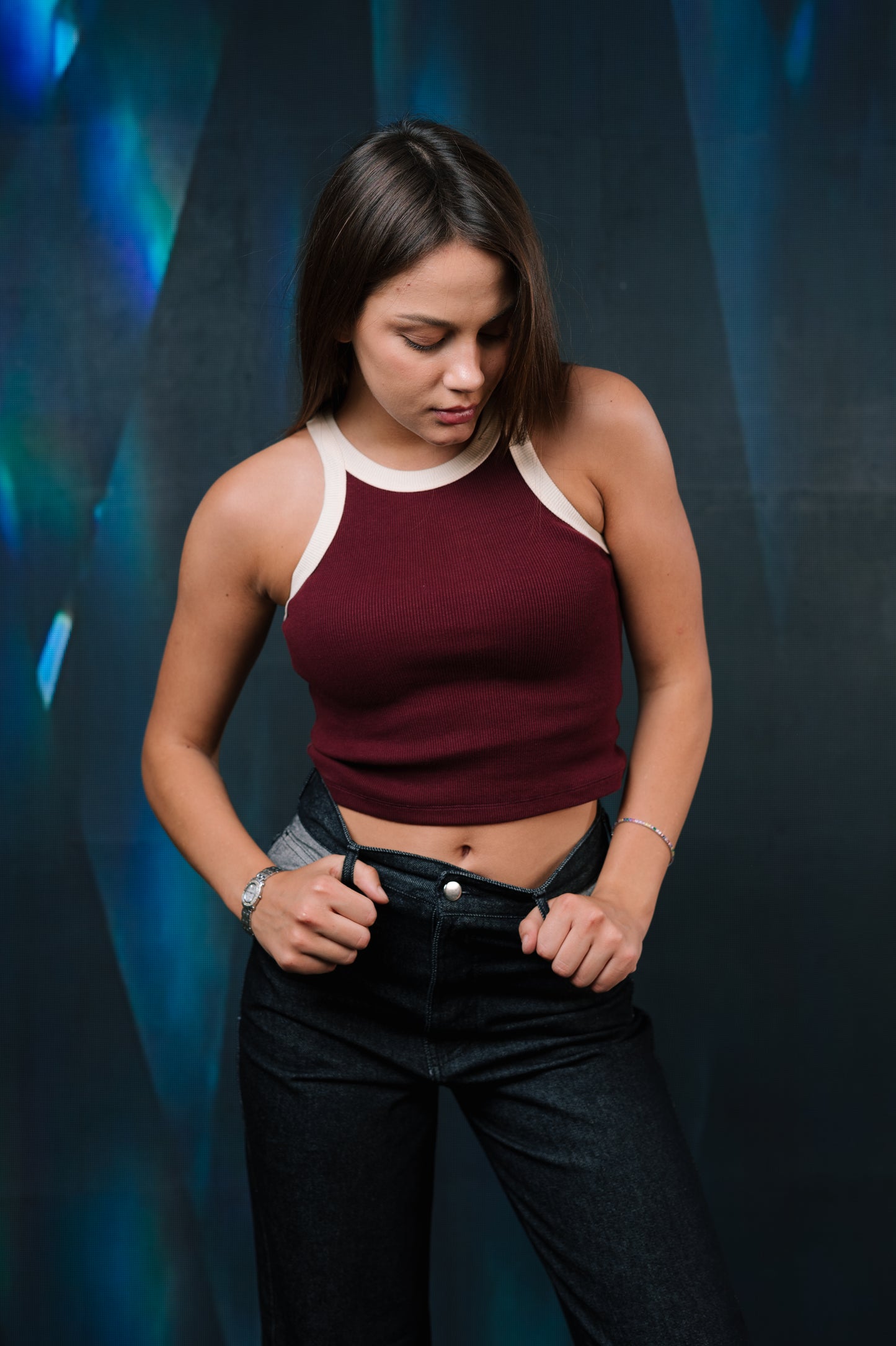Burgundy Two Tone Tank