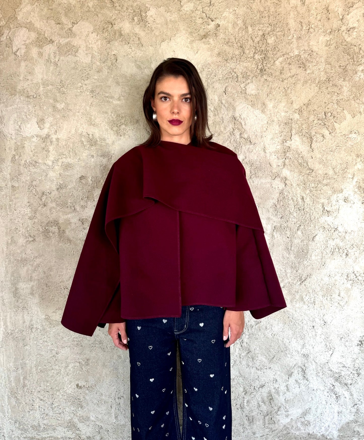 Burgundy Jacket Cape