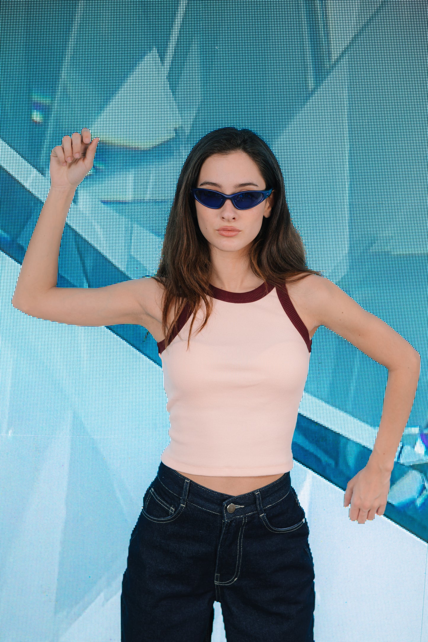 Soft Pink Two Tone Tank