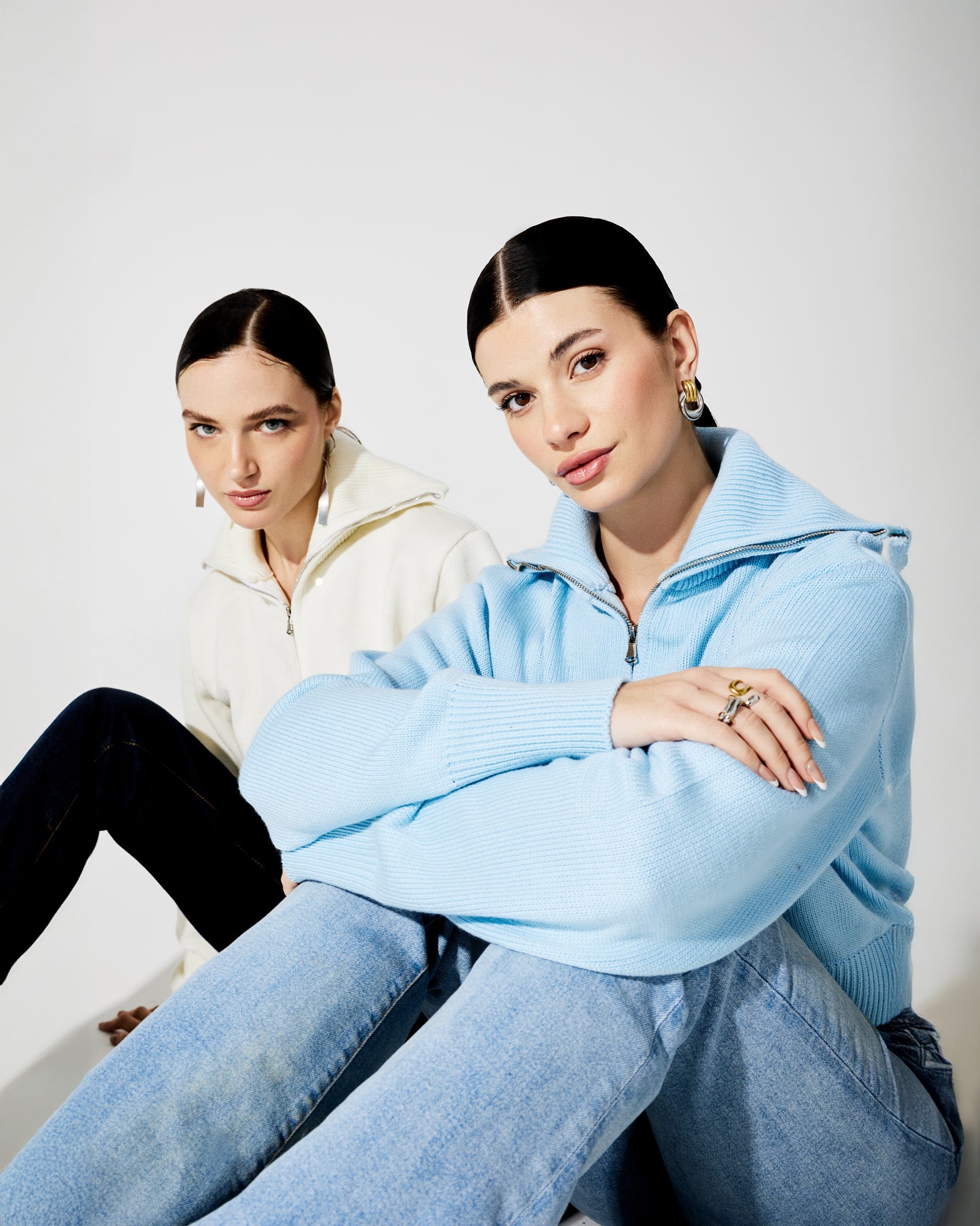 Off-White Half Zip Sweater