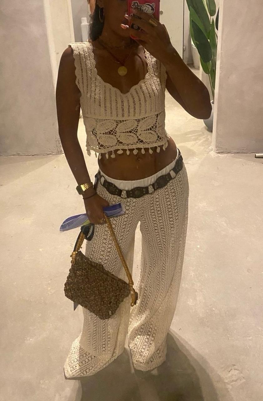 Beige Beach Pants
