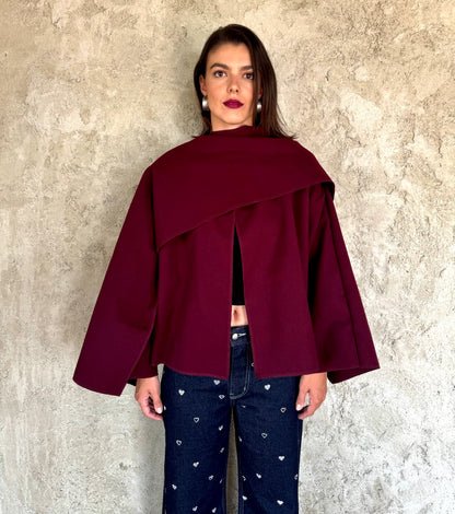 Burgundy Jacket Cape