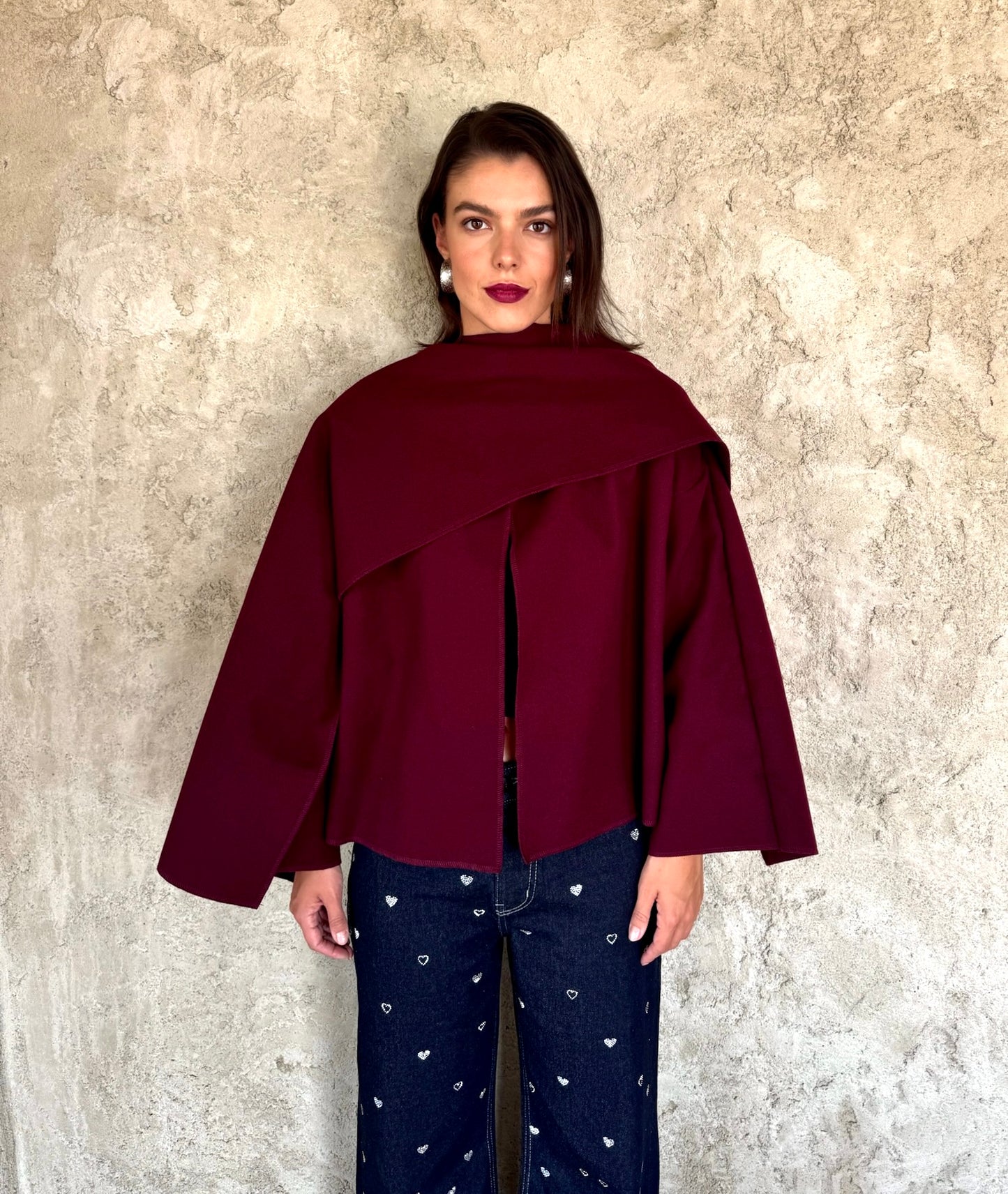 Burgundy Jacket Cape
