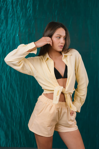 Yellow Striped Shorts