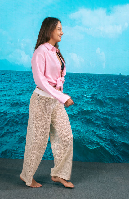 Beige Beach Pants