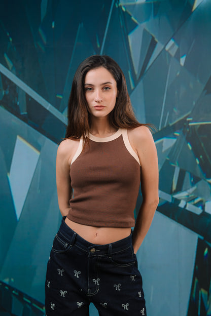 Brown Two Tone Tank