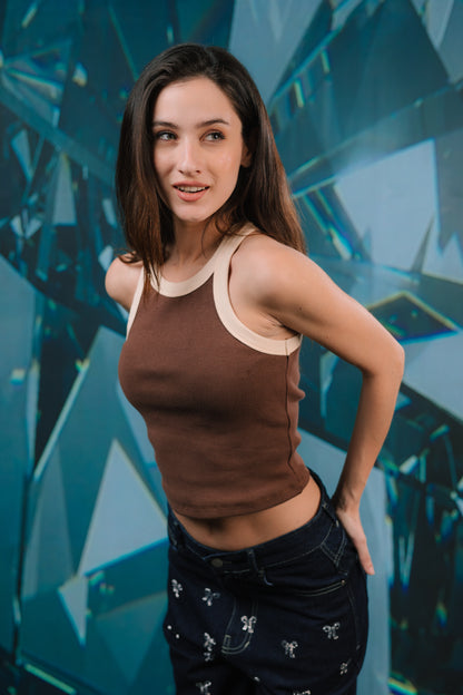 Brown Two Tone Tank