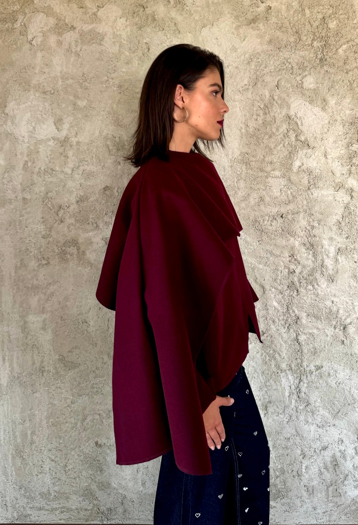 Burgundy Jacket Cape