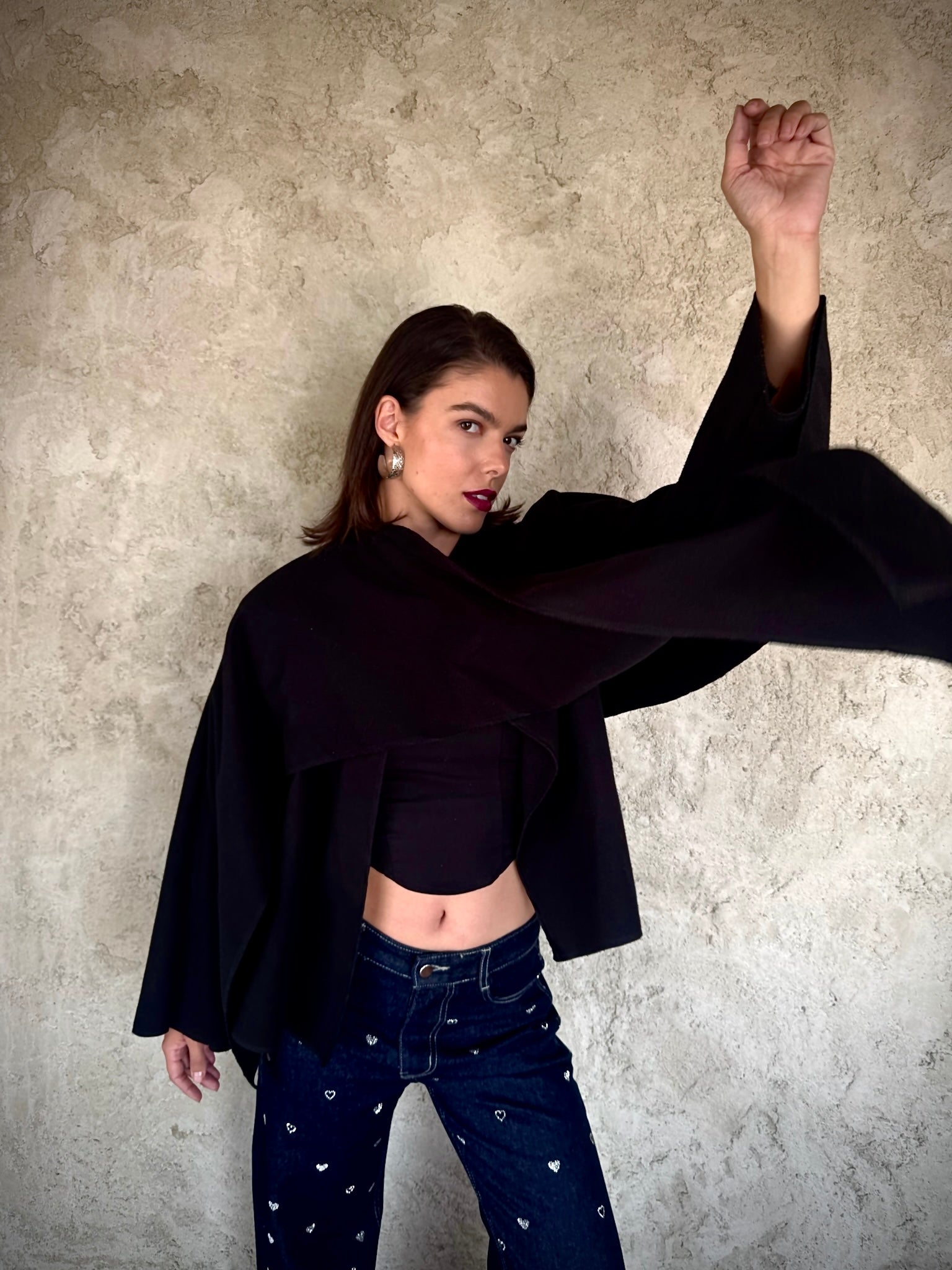 Black Jacket Cape – Delilah Apparel