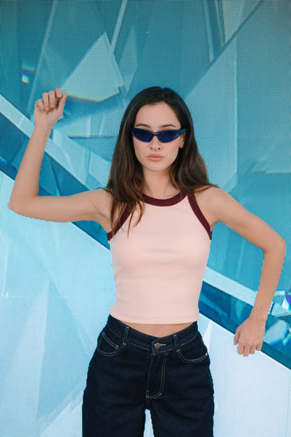 Soft Pink Two Tone Tank
