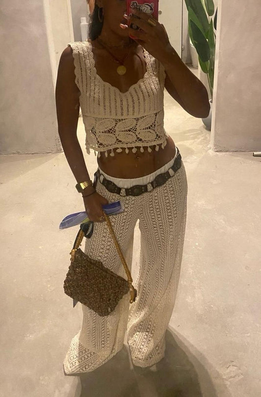 Beige Beach Pants